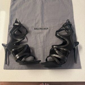Balenciaga Strappy Black Heels